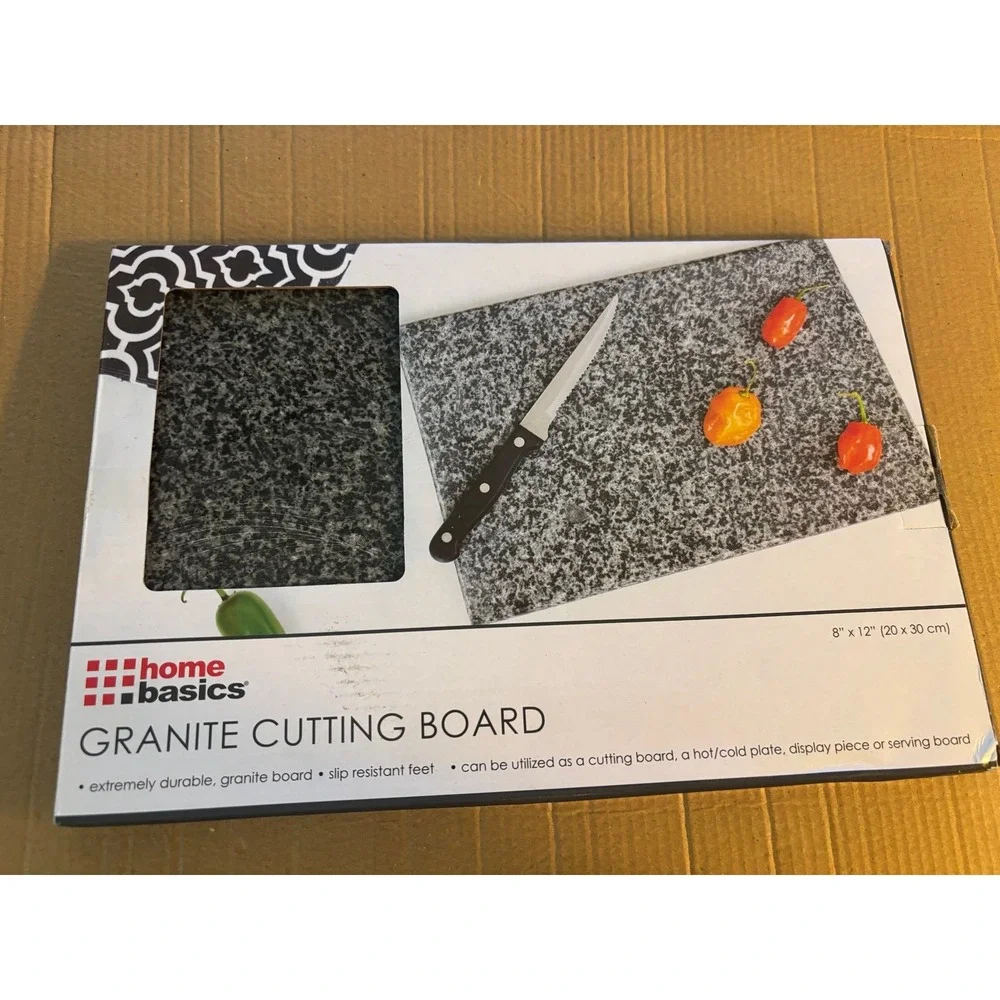 Home Basics Heavy Granite cutting board 12 X 8 New In Box